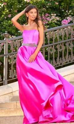 Sherri Hill - 54785 Strapless Jeweled Waist A-Line Gown
