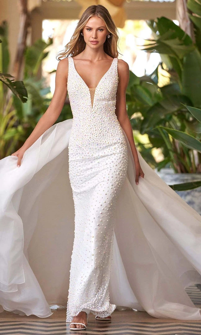 Sherri Hill - 54871 Plunging V-Neck Overskirt Dress 3 Sherri Hill - 54871 Plunging V-Neck Overskirt Dress