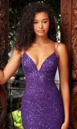 Sherri Hill - 54887 Deep V-Neck Sequin Gown