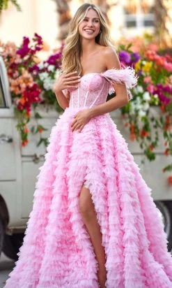 Sherri Hill - 54906 Off Shoulder Tiered Ballgown