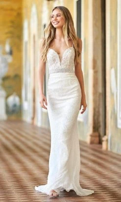 Sherri Hill - 54942 Beaded Lace Sheath Gown