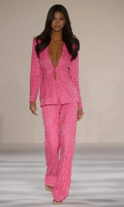 Sherri Hill - 71106 Long Sleeves Sequin Pantsuit 12 Sherri Hill - 71106 Long Sleeves Sequin Pantsuit