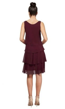 SLNY - Sleeveless Tulip Tiered Chiffon Dress 1140441