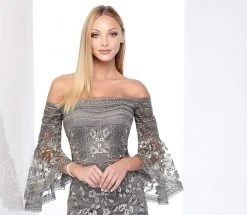 Social Occasions By Mon Cheri - Embroidered Lace Sheath Dress 218801