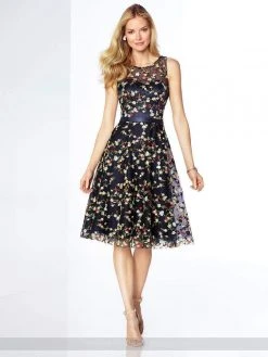 Social Occasions By Mon Cheri - Floral Embroidered Illusion Dress 117824