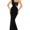 Long Dresses Tarik Ediz - 51058 One Shoulder Draped Bodice Evening Dress - 1 Pc Black In Size 6 Available 1 Long Dresses Tarik Ediz - 51058 One Shoulder Draped Bodice Evening Dress - 1 Pc Black In Size 6 Available